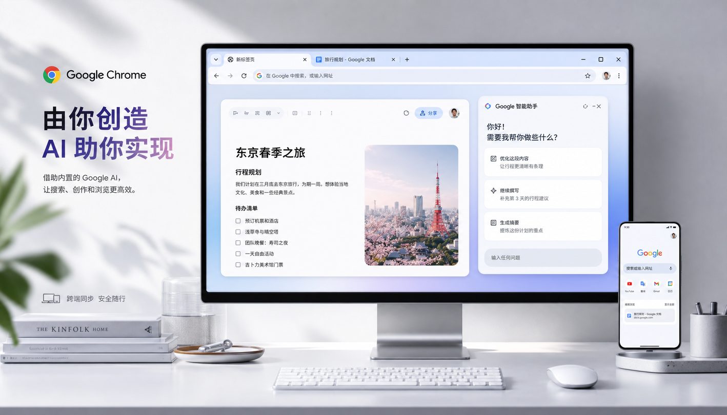 谷歌浏览器多端设备下载矩阵演示